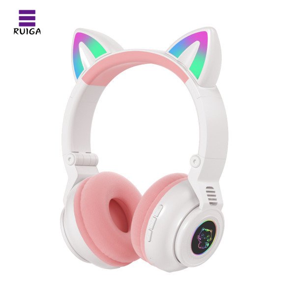 Tai Nghe chụp tai không dây Bluetooth kiểu dáng Mèo Con Kỳ Lân -Hỗ trợ mic và đèn led - STN27