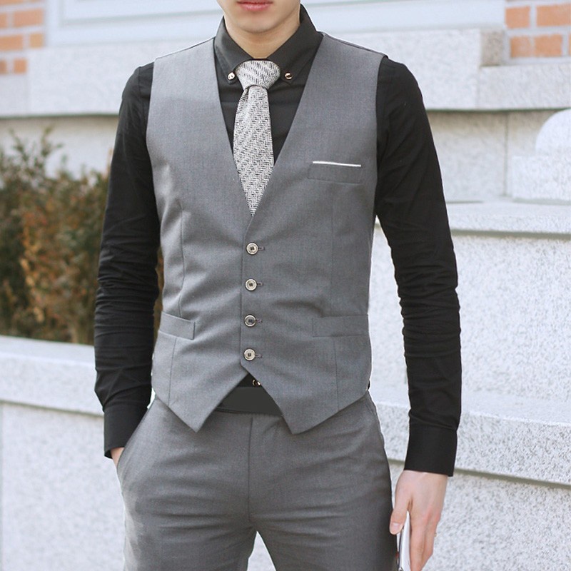 BLURVER~Coat Jacket Dress Stylish Vest Wedding Cotton Blends Gilet Suit Tuxedo | BigBuy360 - bigbuy360.vn