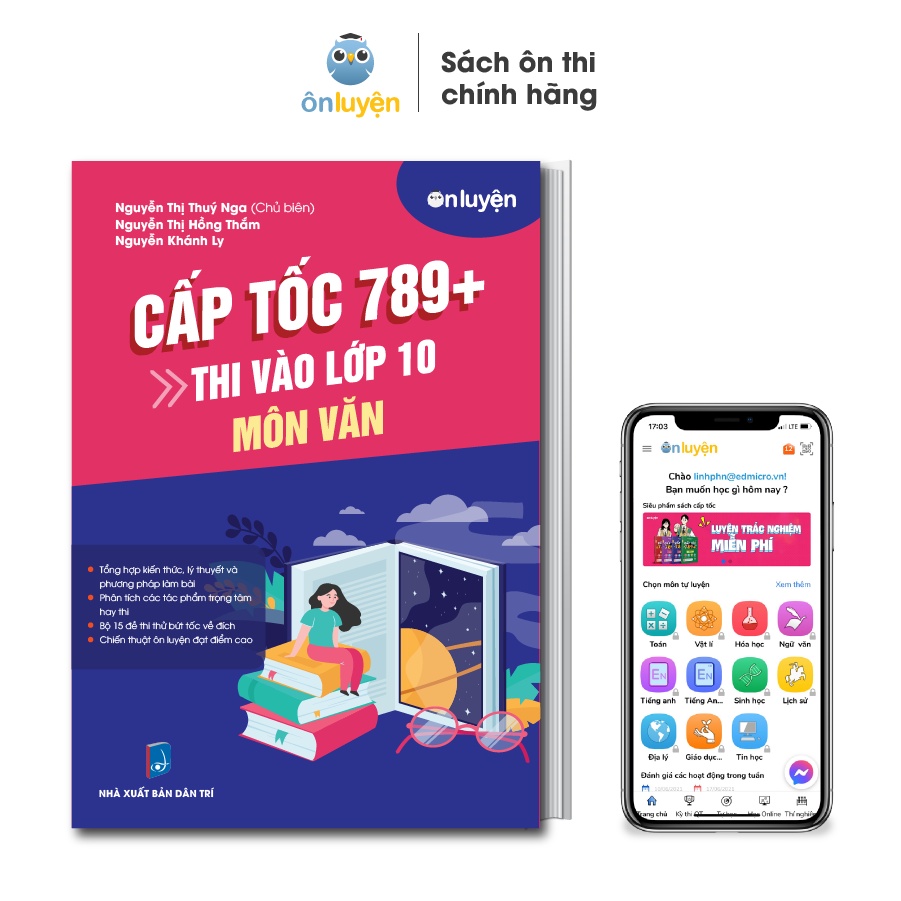 Sách thi vào 10 - Combo 2 cuốn Cấp tốc 789+ môn Toán, Văn