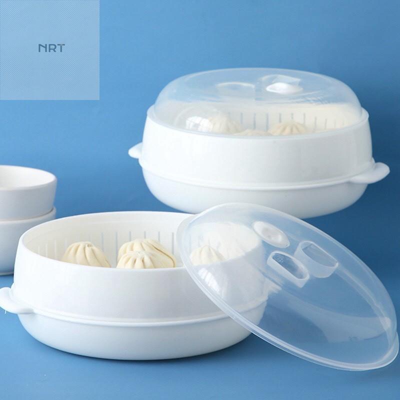 N R T Nồi Hấp Trong Lò Vi Sóng - Lồng Hấp Nhựa 1 Tầng Chịu Nhiệt Lò Vi Sóng Có Nắp Đậy Thông Minh - Smarthome GG