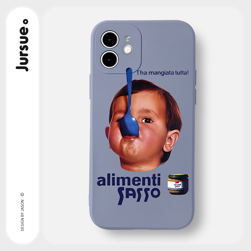 Ốp lưng JURSUE mềm viền vuông hình độc lạ cho iPhone 13 12 11 Pro Max SE 2020 X XR XS 8 7 ip 6S 6 Plus kute Y2068