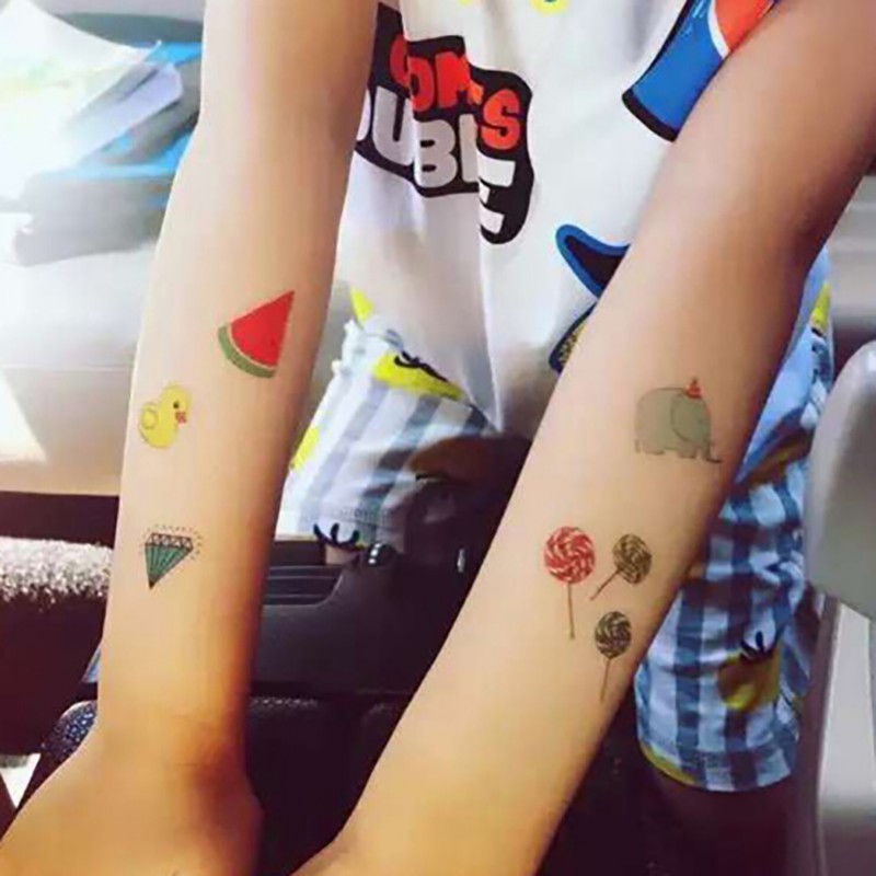 Bộ 10 Tấm Hình Xăm Dán Thiết Kế Dễ Thương Thời Trang