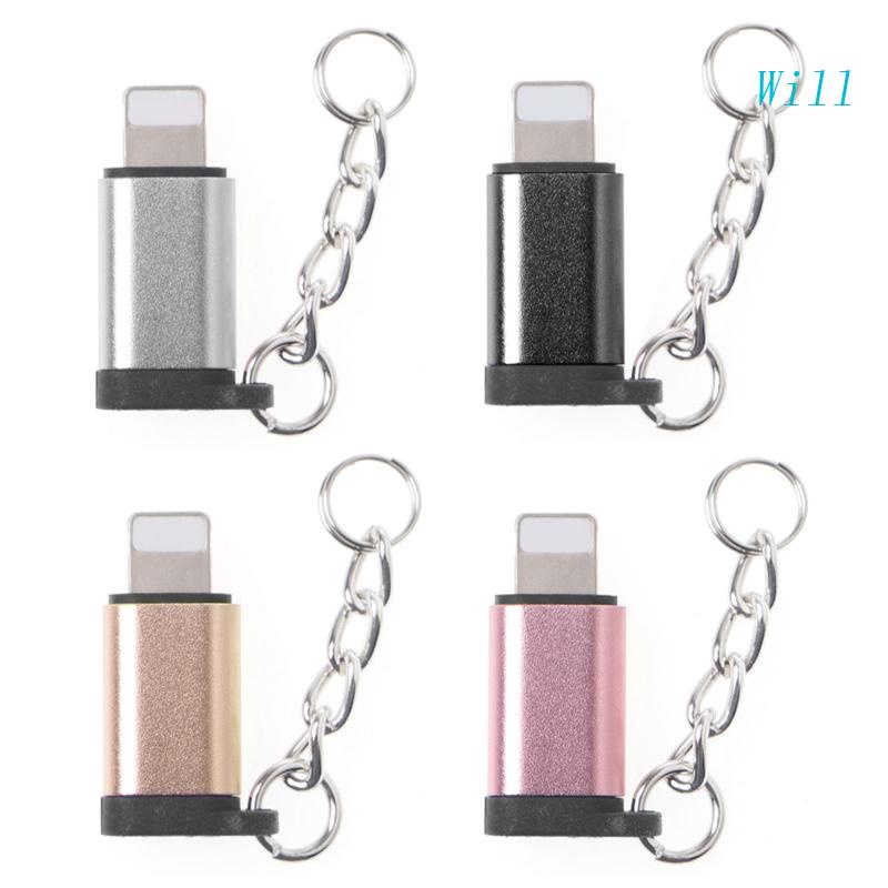Đầu Chuyển Đổi Micro USB Cái Sang Lightning Đực Có Móc Khóa Điện Thoại
