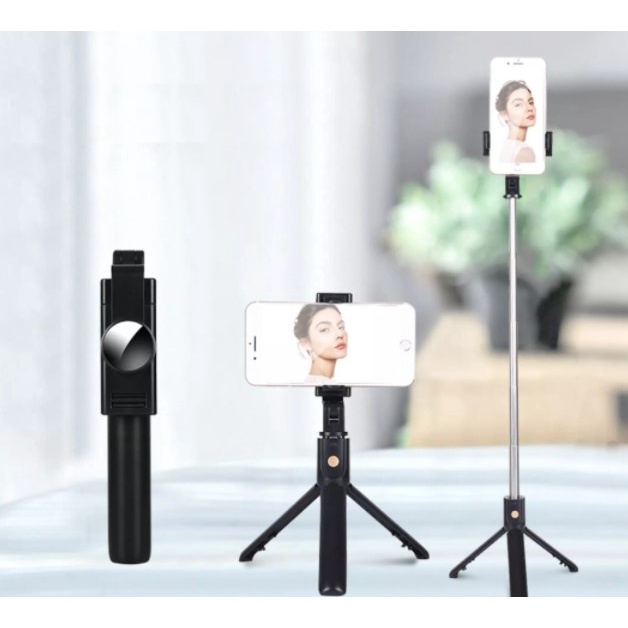 Gậy Chụp Hình Đa Năng Selfie - Live stream - Tripod K07 - Có Kết Nối Bluetooth - 3 Chân Đứng