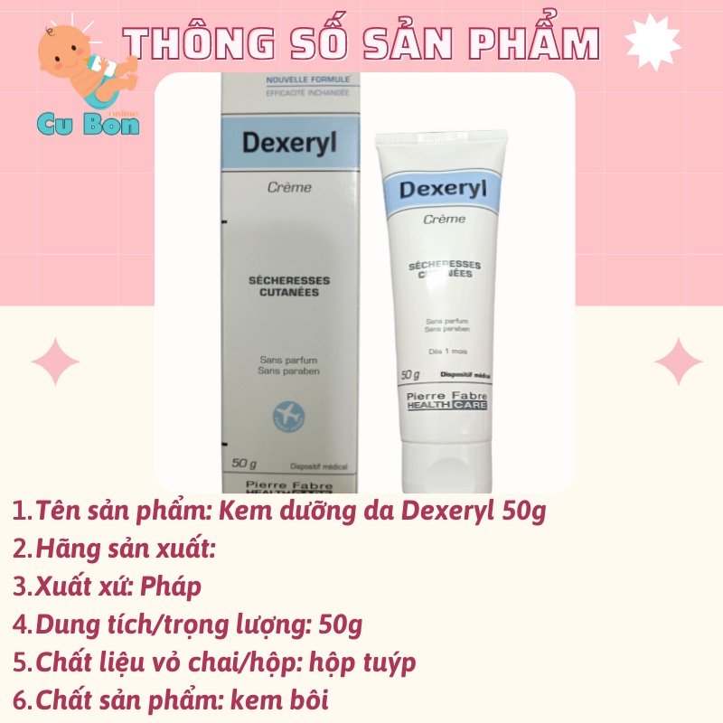 Kem dưỡng da Dexeryl 50g cho da nẻ-chàm pháp an toàn cho bé từ sơ sinh không kích ứng da kể cả những bé có da nhạy cảm