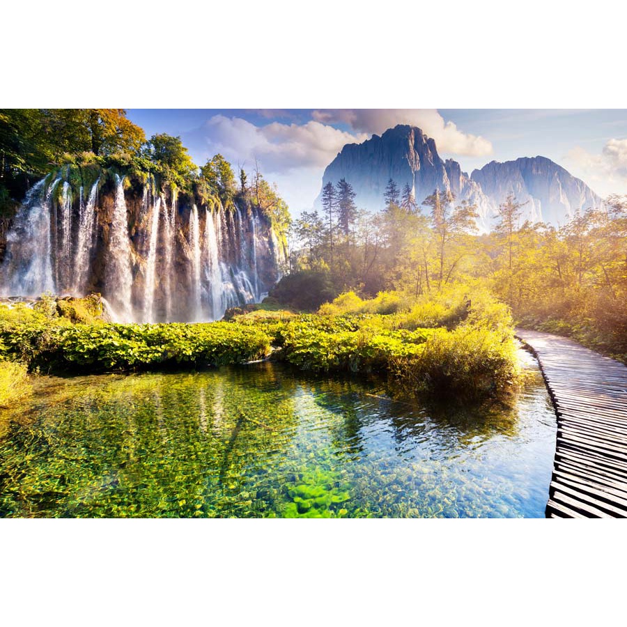 Tranh 3D Thác Nước Thiên Nhiên Đẹp Hũng Vỹ