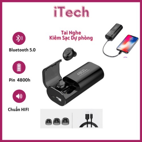 Tai Nghe Bluetooth Kiêm Pin Dự Phòng 4800mAh S11 TWS 5.0 - Bản Quốc Tế - Nghe nhạc lên đến 90h Chống nước IPX7