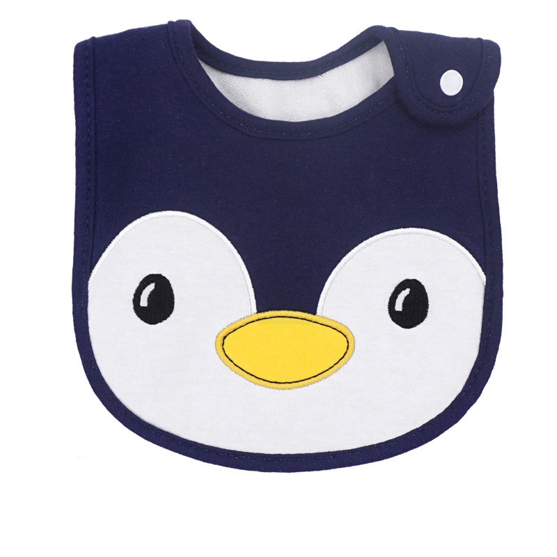 Yếm Ăn Cotton Chống Thấm Nước Họa Tiết Hoạt Hình Xinh Xắn Dành Cho Bé