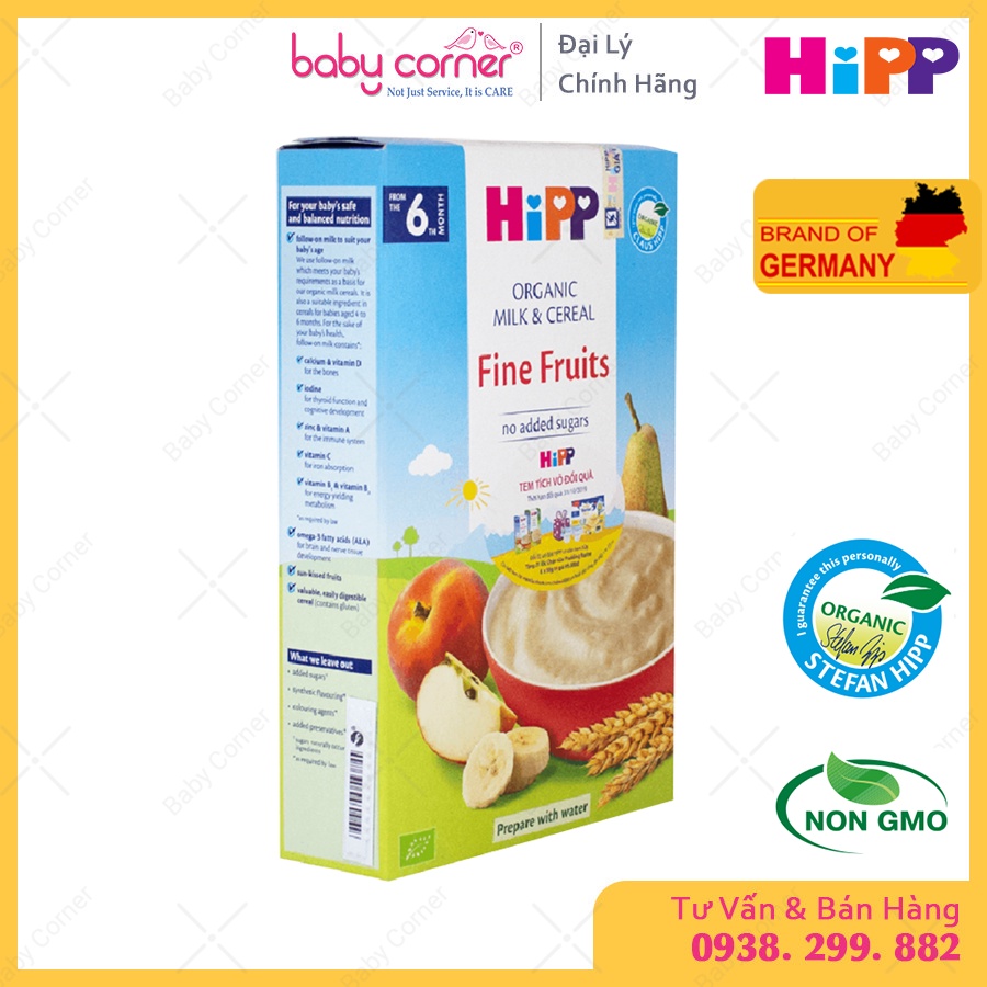 [HSD T12/2022] Bột Ăn Dặm HiPP Fine Fruits Hoa Quả Tổng Hợp Cho Bé Từ 6 Tháng, 250g