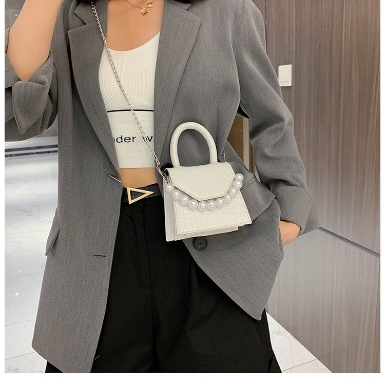 FREE SHIP Túi đeo chéo nữ mini quai ngọc đẹp giá rẻ thời trang công sở cao cấp Siêu Siêu đẹp DC07
