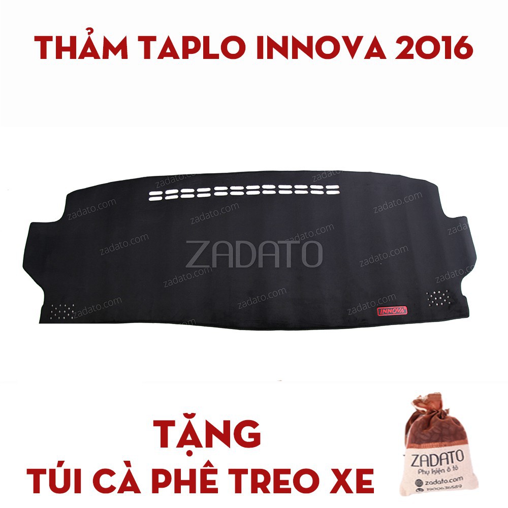 Thảm Taplo Toyota Innova - Chống Nóng Lông Cừu TẶNG: Túi Cafe Treo Xe