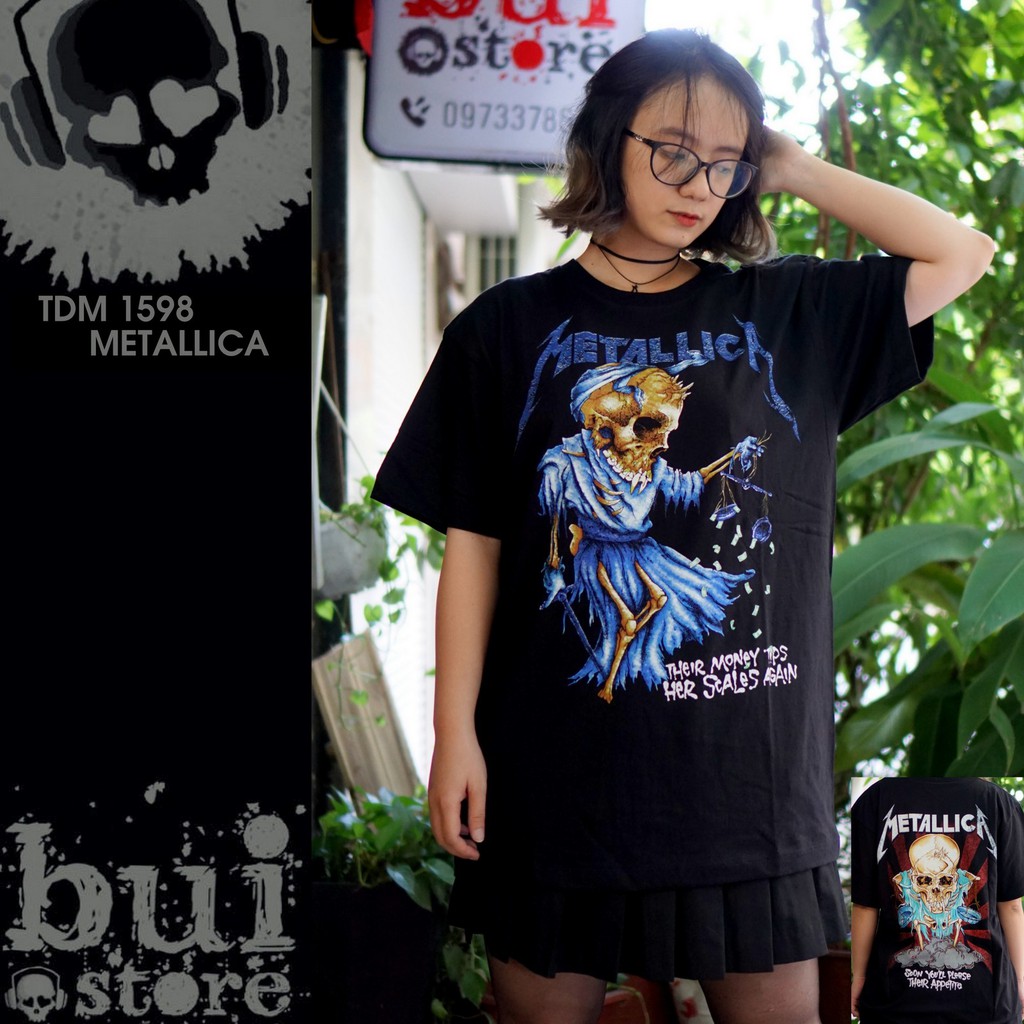 Áo Rock band tee phông / thun 100% cottong Thái Lan - Metallica TDM 1598 over size nam nữ