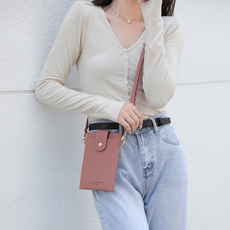 Túi Messenger Pierre Loues vải da PU phối khóa kéo đa năng thời trang đơn giản cho nữ