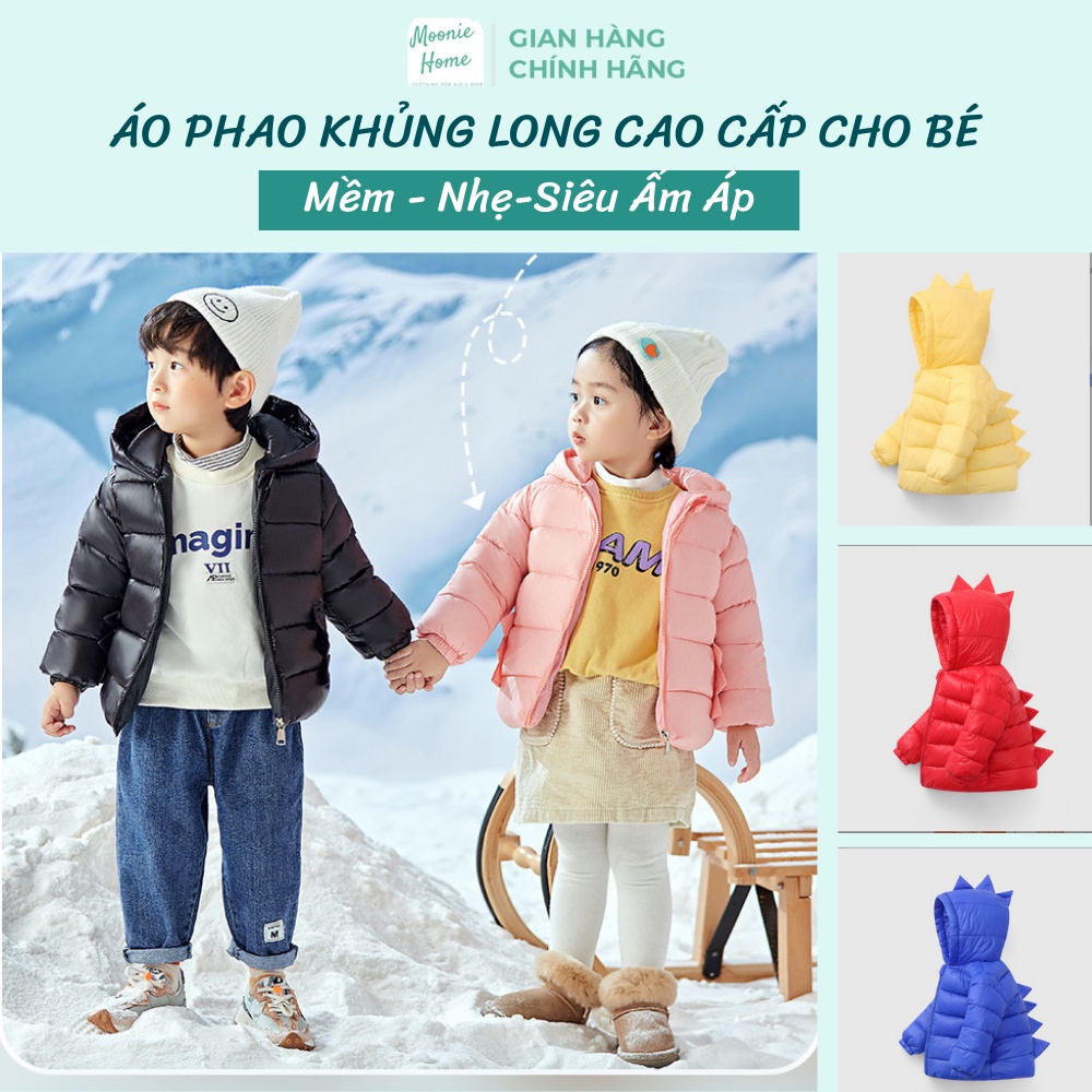 [Siêu Nhẹ - Siêu Ấm] Áo Khoác Phao Cho Bé Trai, Gái/ Áo Khoác Cho Bé Khủng Long (8 -26Kg)