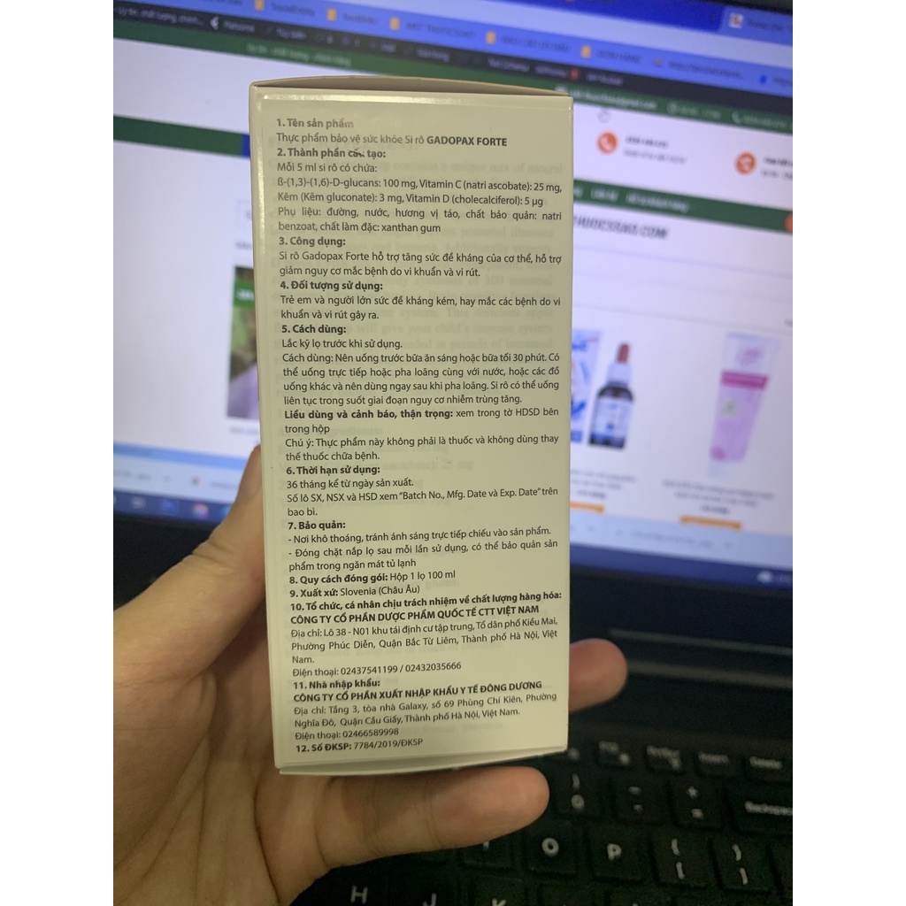 Tăng đề kháng cho bé Gadopax Forte chai 100ml - Hỗ trợ tăng cường sức đề kháng của cơ thể