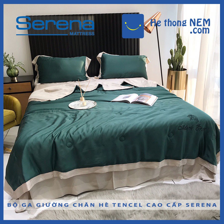 Chăn Hè Ga Trải Giường Drap Tencell SERENA Bộ 5 Món Set Vỏ Chăn Ga Gối Mền Tencel Mỏng – Hệ Thống Nệm