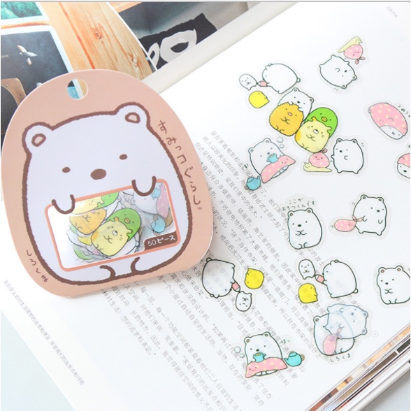 Set 50 Miếng Sticker Dán Mẫu Động Vật - Nhãn Dán Hoạt Hình Trang Trí Sổ Tay, Điện Thoại,...DIY không thấm nước