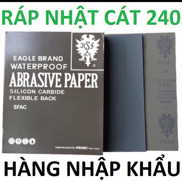 Giấy nhám Nhật 240 đen , giấy ráp chà xe máy, ô tô KOVAX , Nhập khẩu Nhật Bản