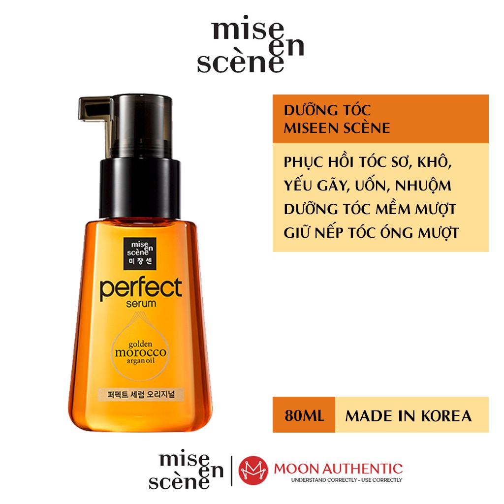 Dưỡng Tóc Mise En Scene Damage Hair Care Perfect Serum, Phục Hồi Tóc Xơ, Yếu, Trẻ Ngọn, Bao Bì 2020 80ml