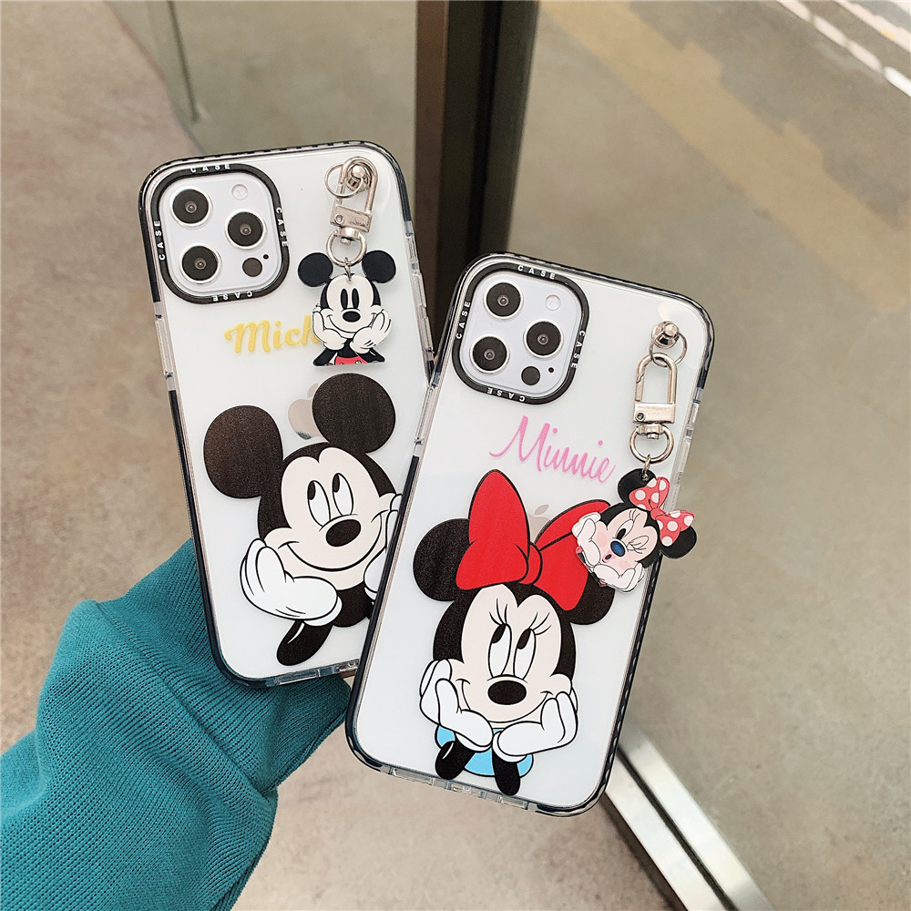 Ốp điện thoại in hình Mickey Minnie gắn dây cho IPhone 12pro max 12 mini 11Pro Max XS Max XR SE 2020 6 6s 7 8 Plus | BigBuy360 - bigbuy360.vn