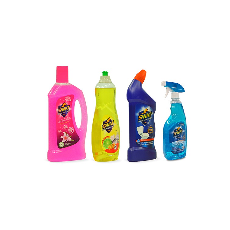 COMBO 4 can SWAT (tặng 1 lau sàn 1L+ 1 Javel 1L+ 1lau kính 580ml + 1 tẩy đa năng 550ml)