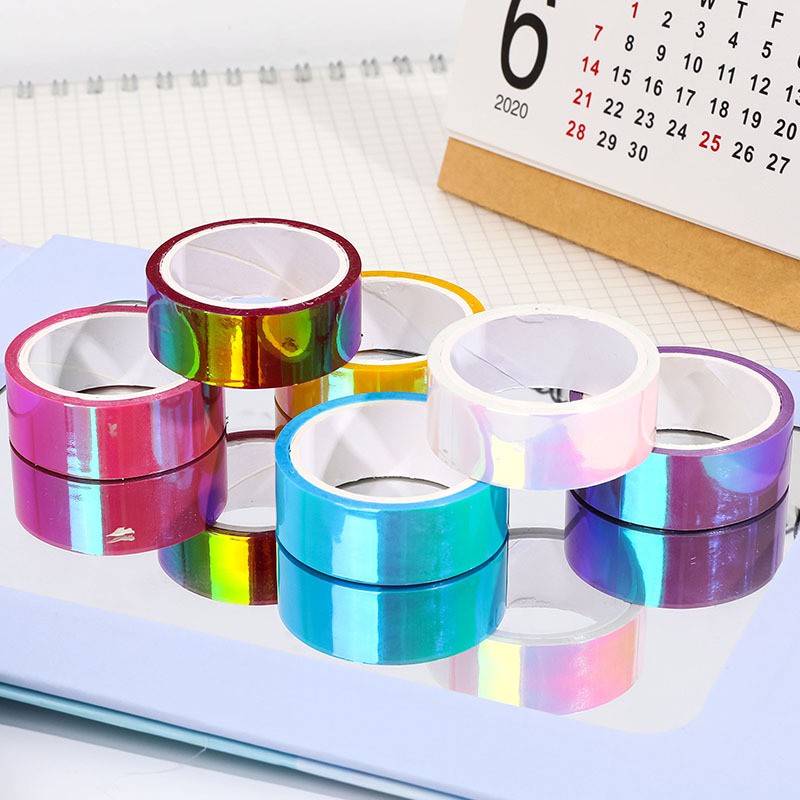 1 cuộn băng dính chống thấm nước 6 màu sắc trang trí sổ tay