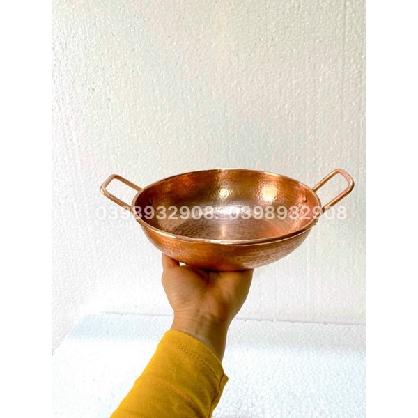 CHẢO ĐỒNG ĐỎ CAO 6 x 22 CM NGANG CHẤT LIỆU BẰNG ĐỒNG ĐỎ 💯