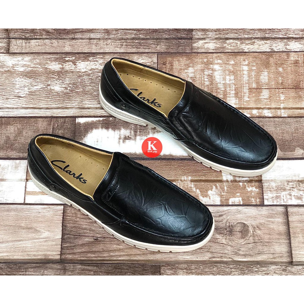 Giày lười nam da vân Clarks (form to bề ngang)