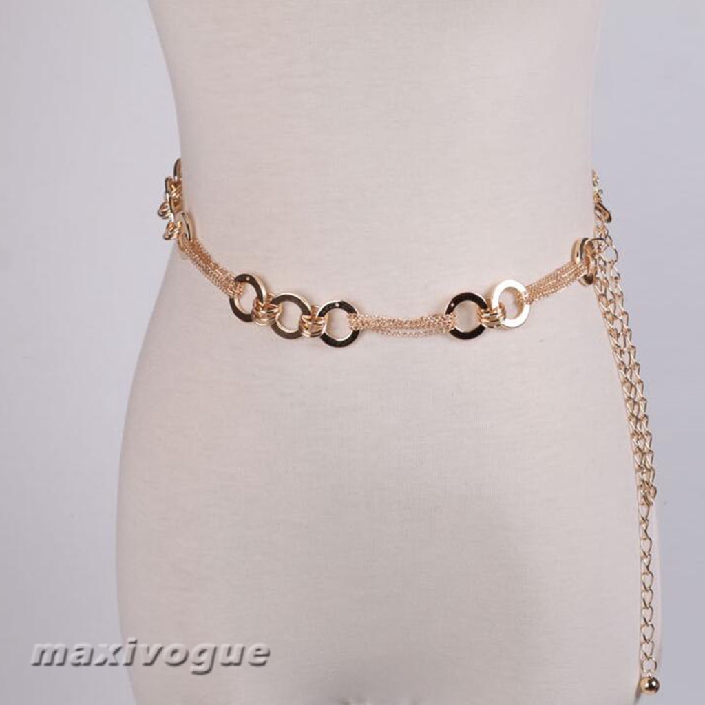 Thắt lưng dây xích vàng thiết kế sang trọng có thể điều chỉnh dành cho nữ