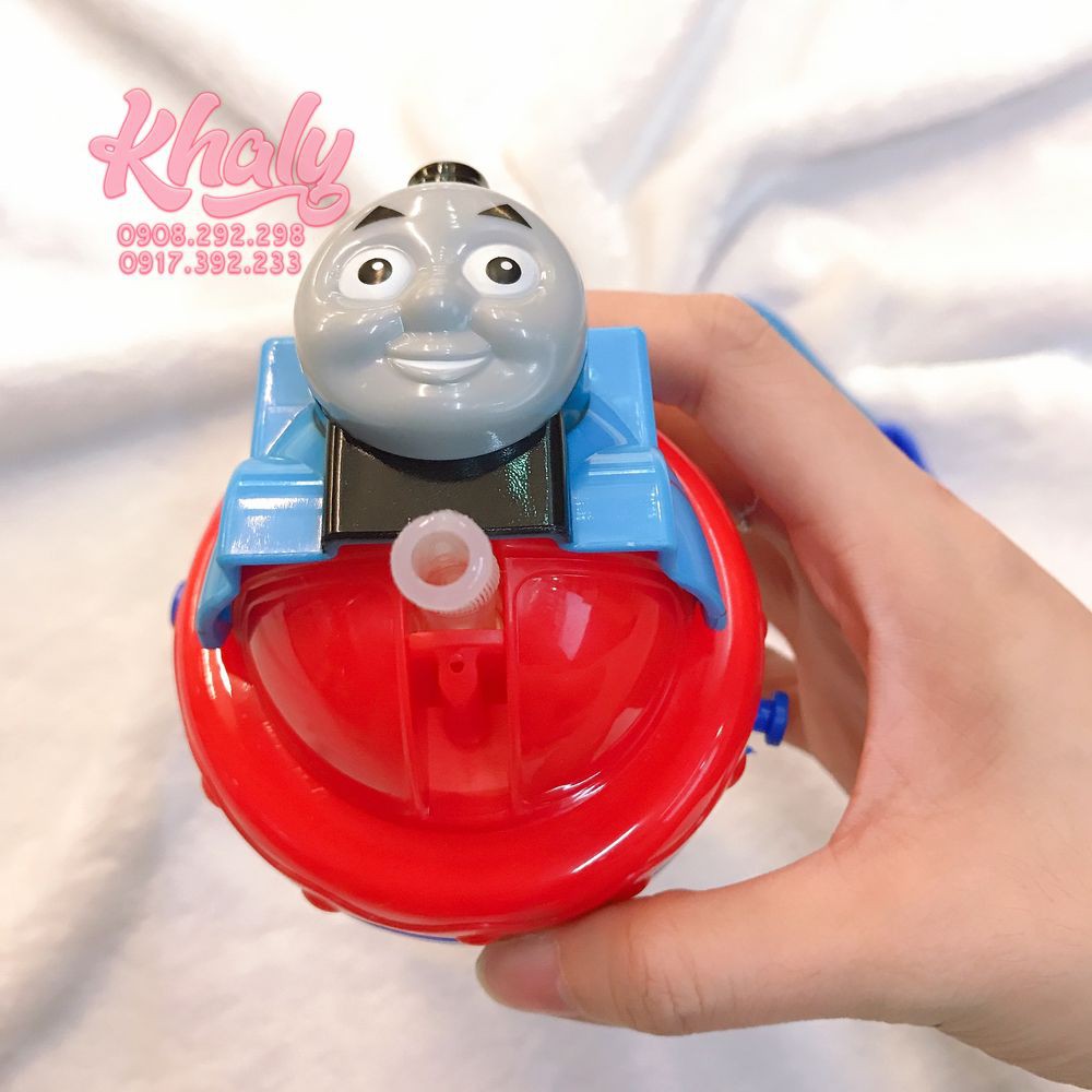 Bình nước trong suốt có ống hút hình xe lửa Thomas cho trẻ em, bé trai (300ml)