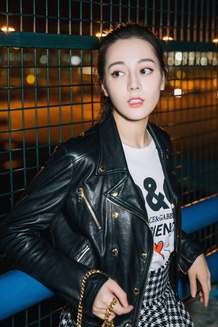 Set áo da chân váy xoè Địch Lệ Nhiệt Ba