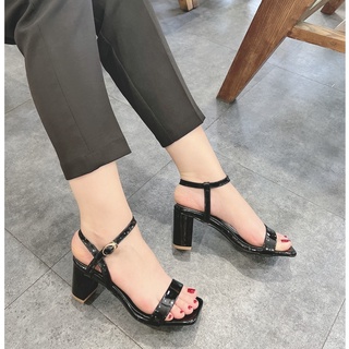 Giày cao gót sandanls da bóng 7p - DSD103