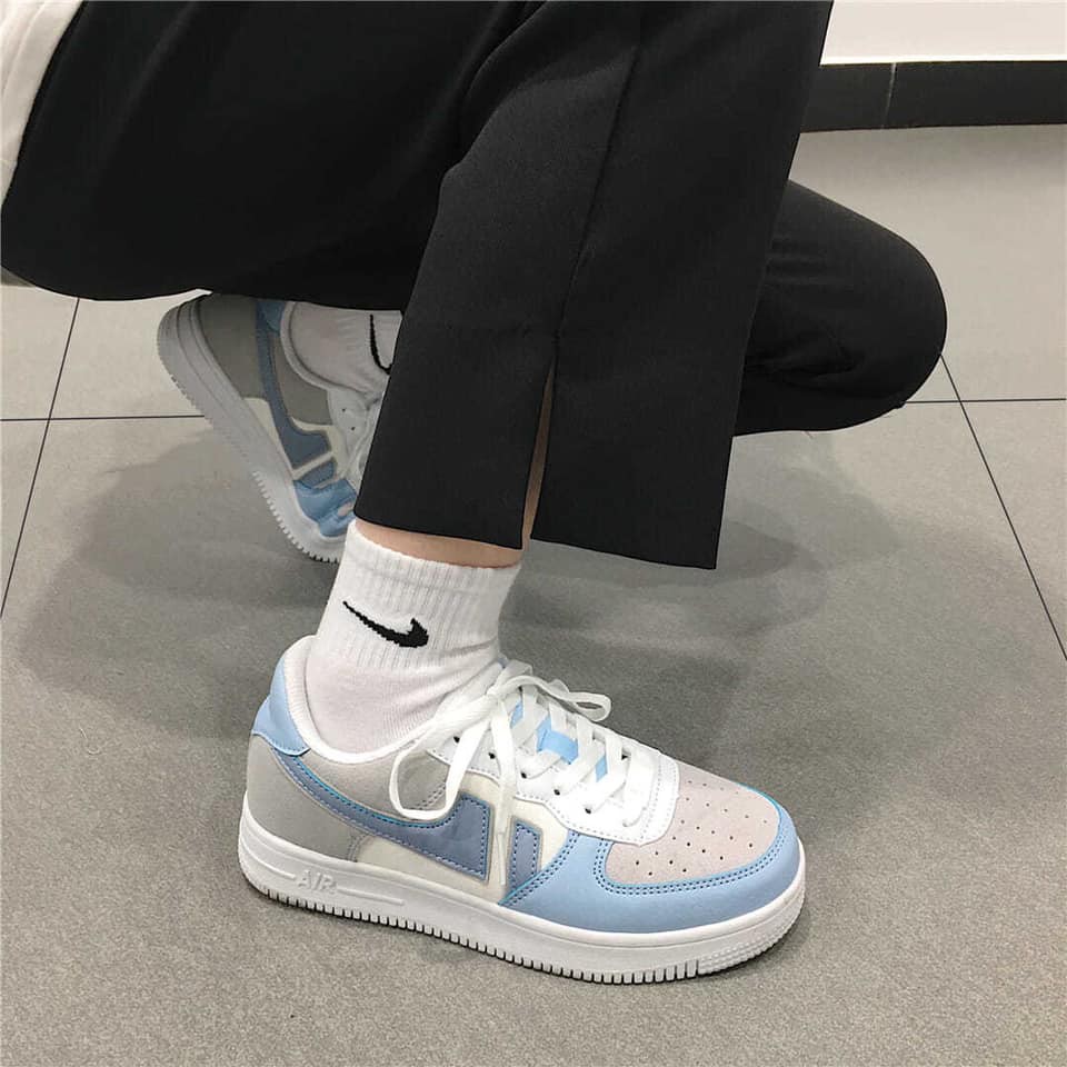 Giày AIR xanh thể thao nữ sneaker nữ phong cách ulzzang giá rẻ chất lượng độn đế