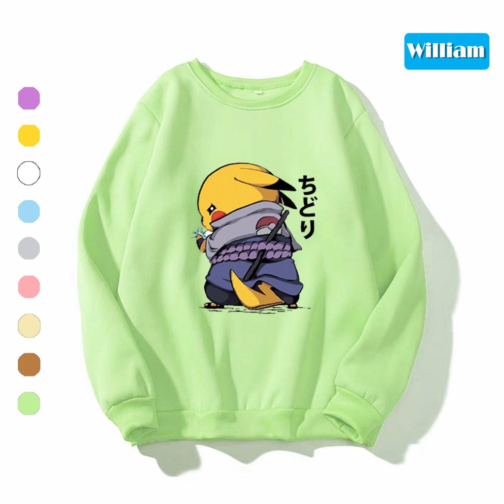 [FREESHIP_50K] Áo sweater nam nữ in hình PiKaChu dễ thương, chất nỉ dày dặn, hợp làm áo cặp William - DS126