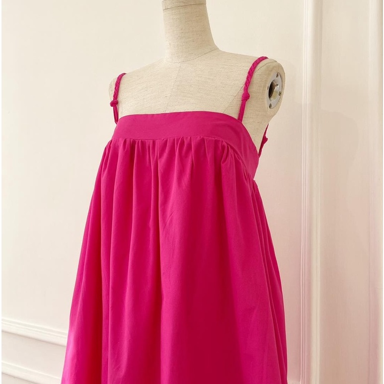 Đầm babydoll 2 dây kết bím xinh xắn màu sắc nổi bật
