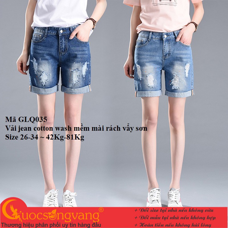 Quần nữ quần short jean nữ mài rách GLQ035 | BigBuy360 - bigbuy360.vn