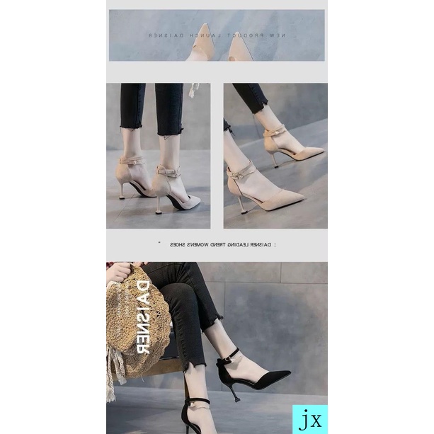 Giày cao gót tùy chọn màu sắc có khóa cài thời trang quyến rũ 2021 dành cho nữ