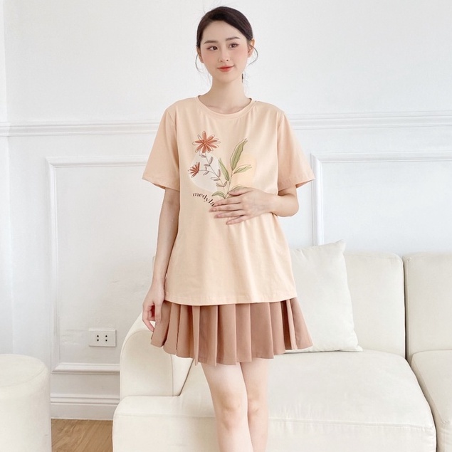 MEDYLA - Áo phông thun cotton cho bầu thoải mái mặc trong và sau sinh