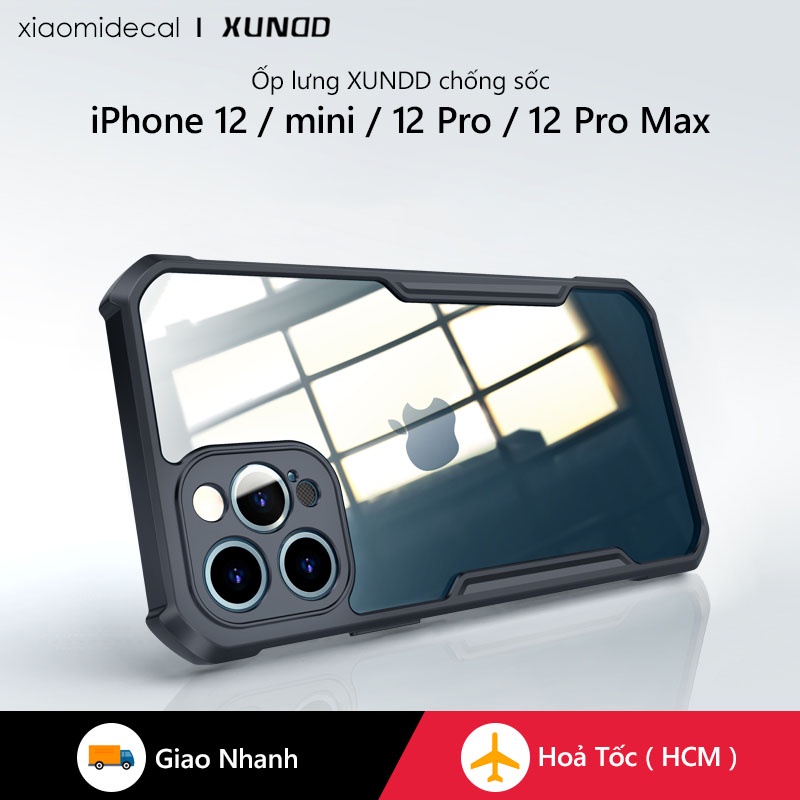 Ốp lưng XUNDD iPhone 12 / Mini / 12 Pro / Max, Mặt lưng trong, Viền TPU, Chống sốc