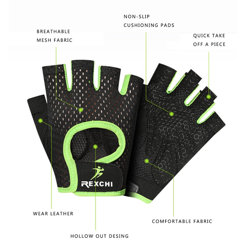 [COD&amp;Ready] Non slip and breathable fingerless gloves for sports training
