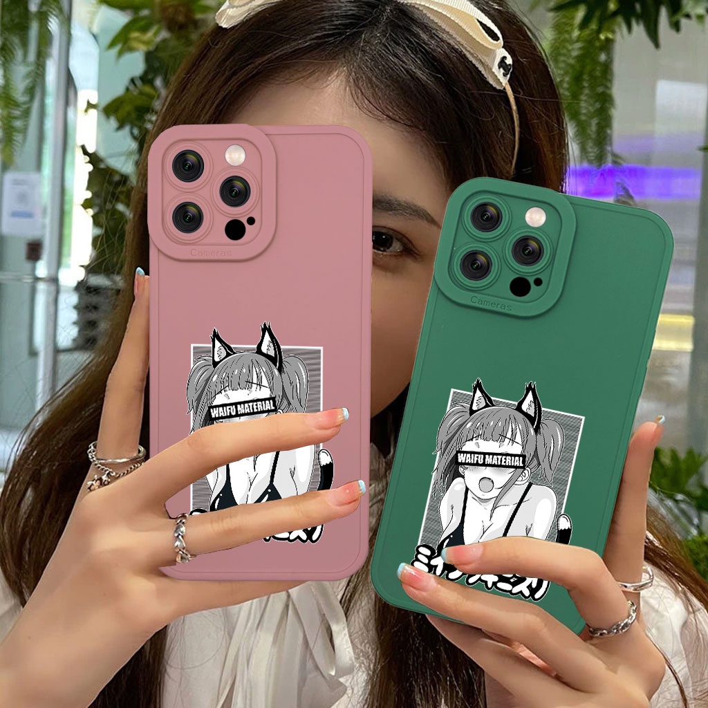 Ốp iphone chống xước hình cô gái Nhật bản sexy cực độc cho Iphone 6 7 8 Plus 11 12 13 mini Pro Max X Xr  HA-22ANI1004