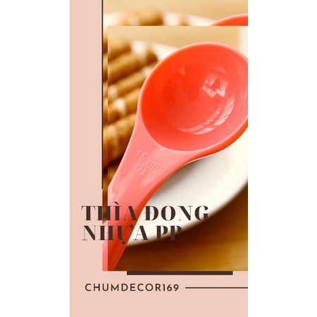Set 5 thìa đong nhà bếp NHỰA pp màu sắc cầu vồng xA6