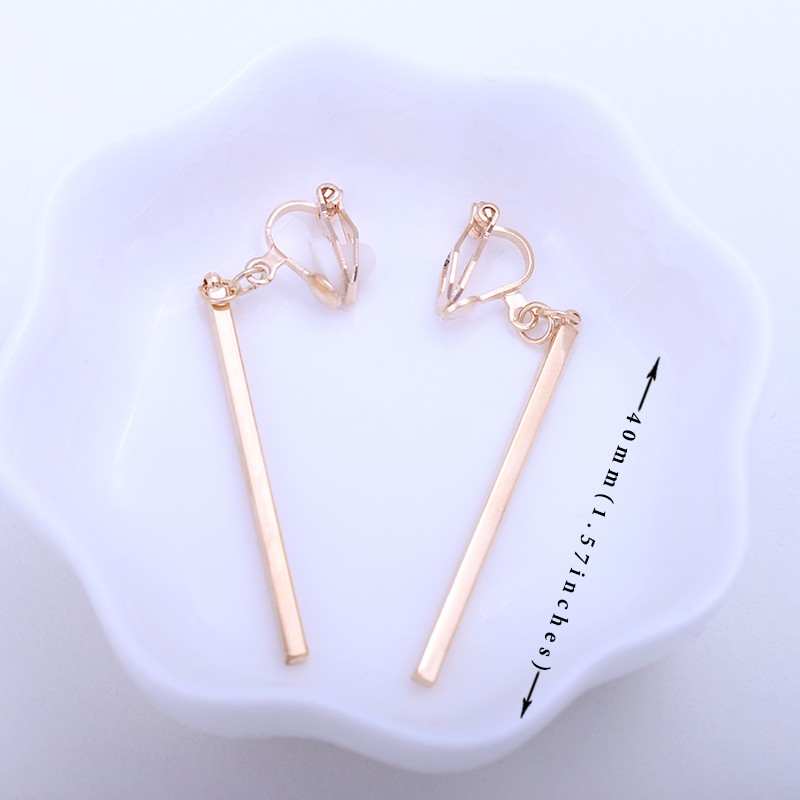 Khuyên Tai Kẹp Không Cần Xỏ Lỗ Bằng Kim Loại Hình Học CE18