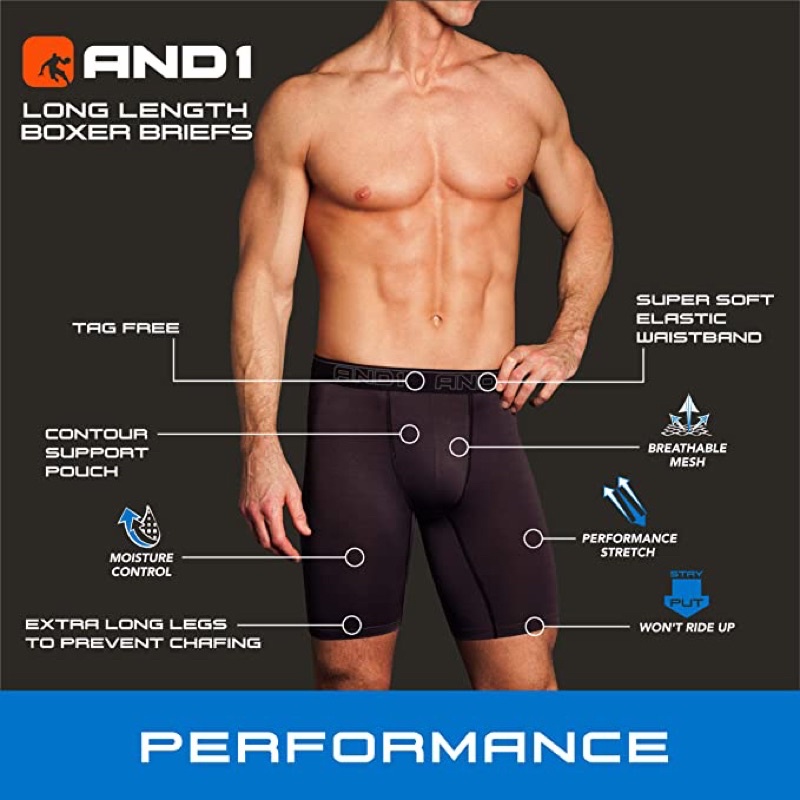 Combo 3pcs quần lót boxer nam AND1 Men's Underwear ,Chất liệu: 90% polyester, 10% spandex