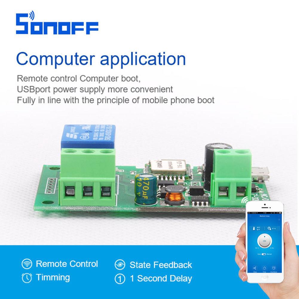 ♚Domy♚SONOFF DC12V/5-32V Wireless WiFi Smart Switch Inching/Self-Locking Module