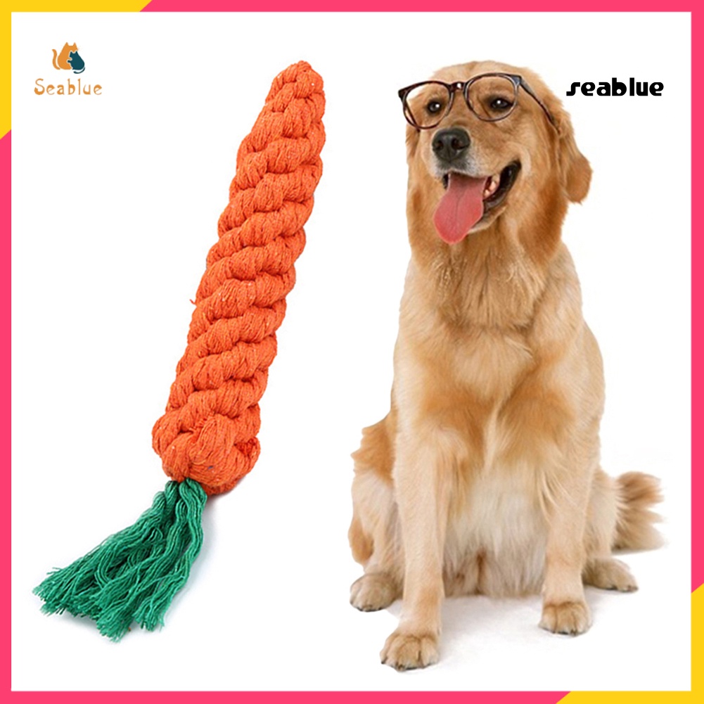 【SE】Pet Dog Puppy Carrot Shape Cotton Rope Molar Tooth Cleaning Chew Training Toy