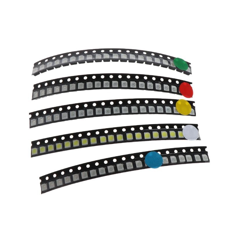 Bộ 100 Đèn Led 5 Màu Smd 3528 1210