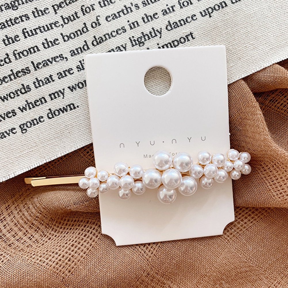 Kẹp Tóc Nữ Đính Ngọc Trai Giả Phong Cách Vintage