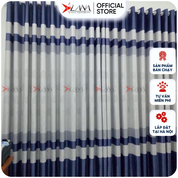 Rèm cửa may sẵn nhiều kích thước chất gấm dệt 3 lớp cản nắng, chất mềm, màu sang trọng