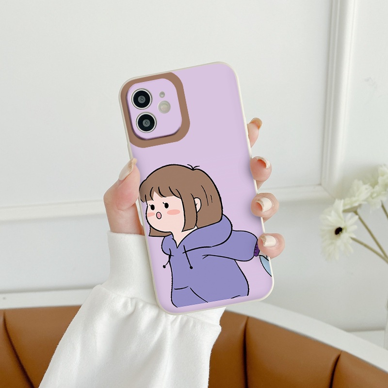 Ốp điện thoại hoạt hình cặp đôi dễ thương viền vuông ngộ nghĩnh BVC ốp iPhone6/6s/7/8/se2020/x/xs/xr/xsmax/11/12/13Pro